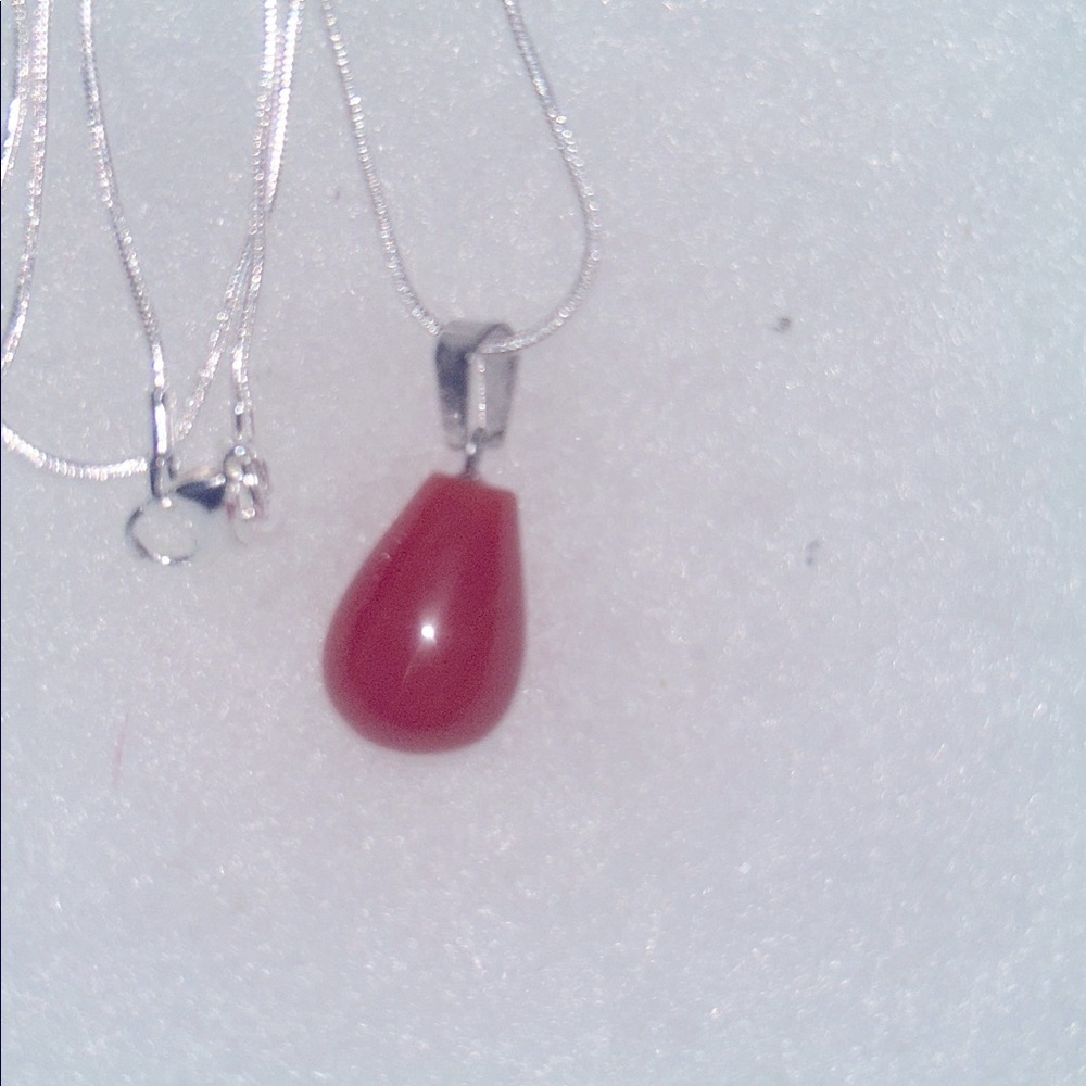 Boho Carnelian Agate Sterling Silver 24” Necklace - Picture 3 of 5